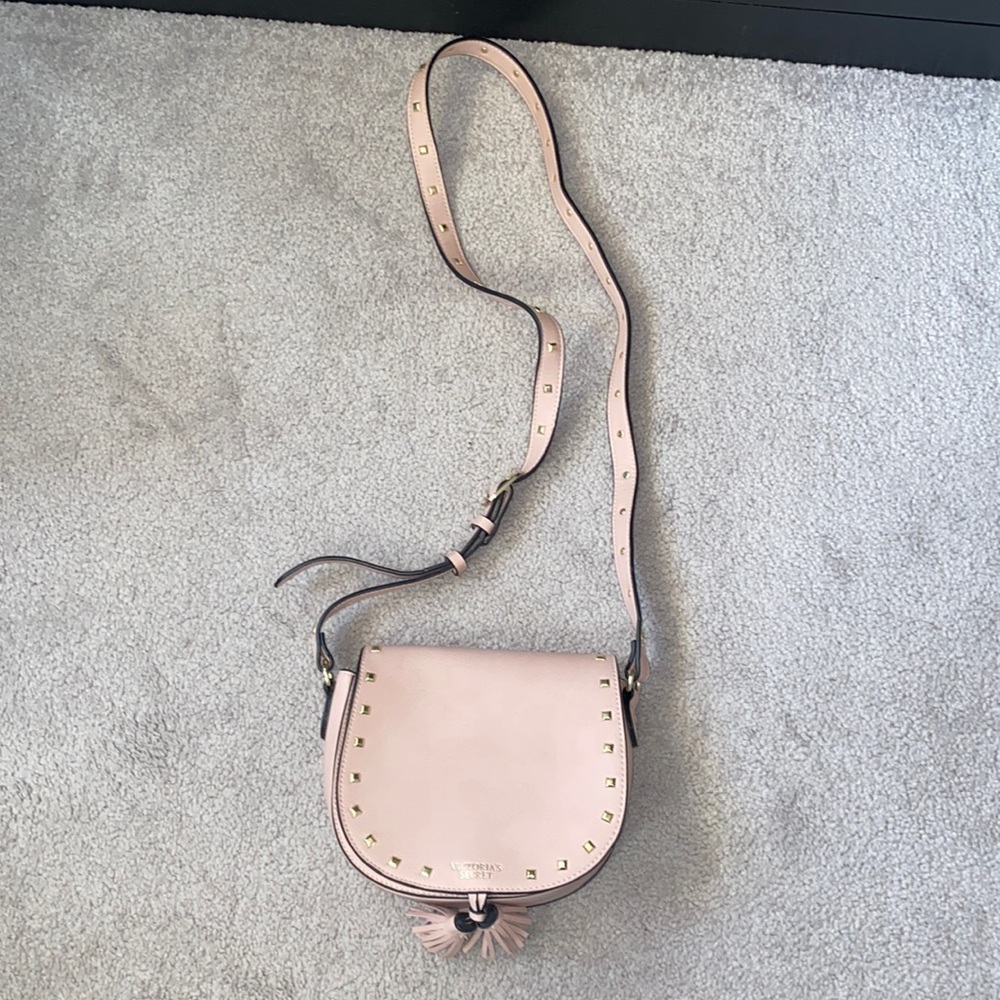 VICTORIA SECRET Light Pink Gold Studded Crossbody Purse